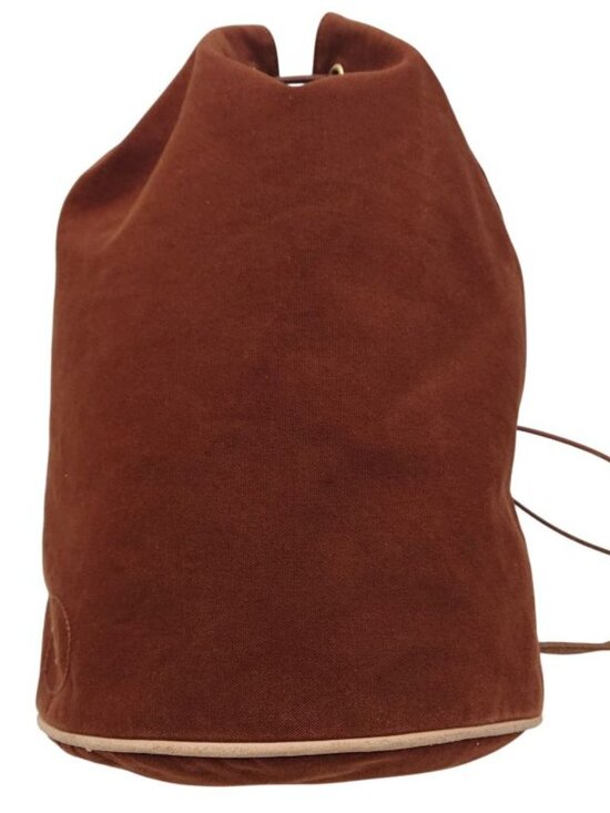 Hermes Polochonmimil Shoulder Bag Brown Canvas Drawstring - Picture 3 of 16